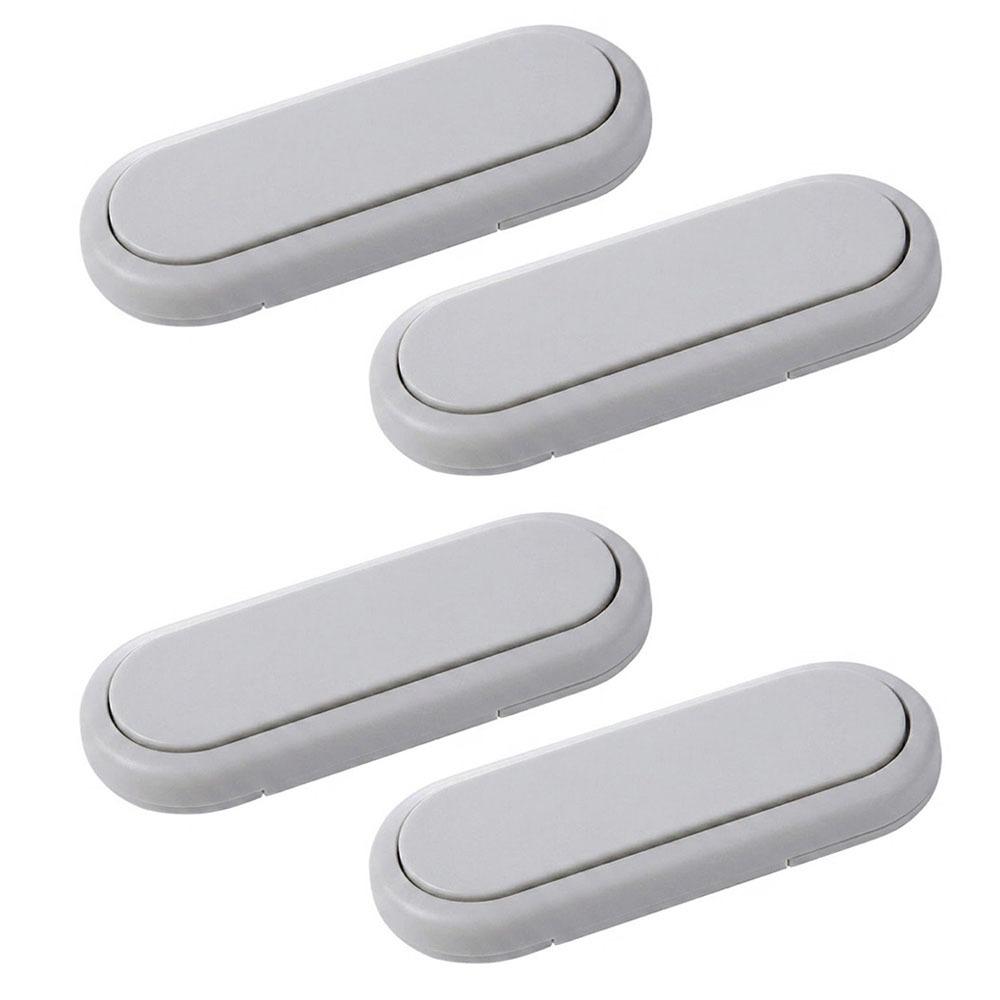 

4pcs Adhesive Child Safety Lock Anti-Opening Drawer Safety Lock Portable Door Latch Baby Safety сірий