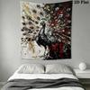 Peacock Wall Tapestry Aesthetic Wall Hanging Printed Fabric Blanket Decorative Tapestries for Bedroom Living Room Home Decor