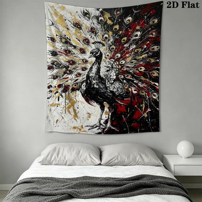 Peacock Wall Tapestry Aesthetic Wall Hanging Printed Fabric Blanket Decorative Tapestries for Bedroom Living Room Home Decor