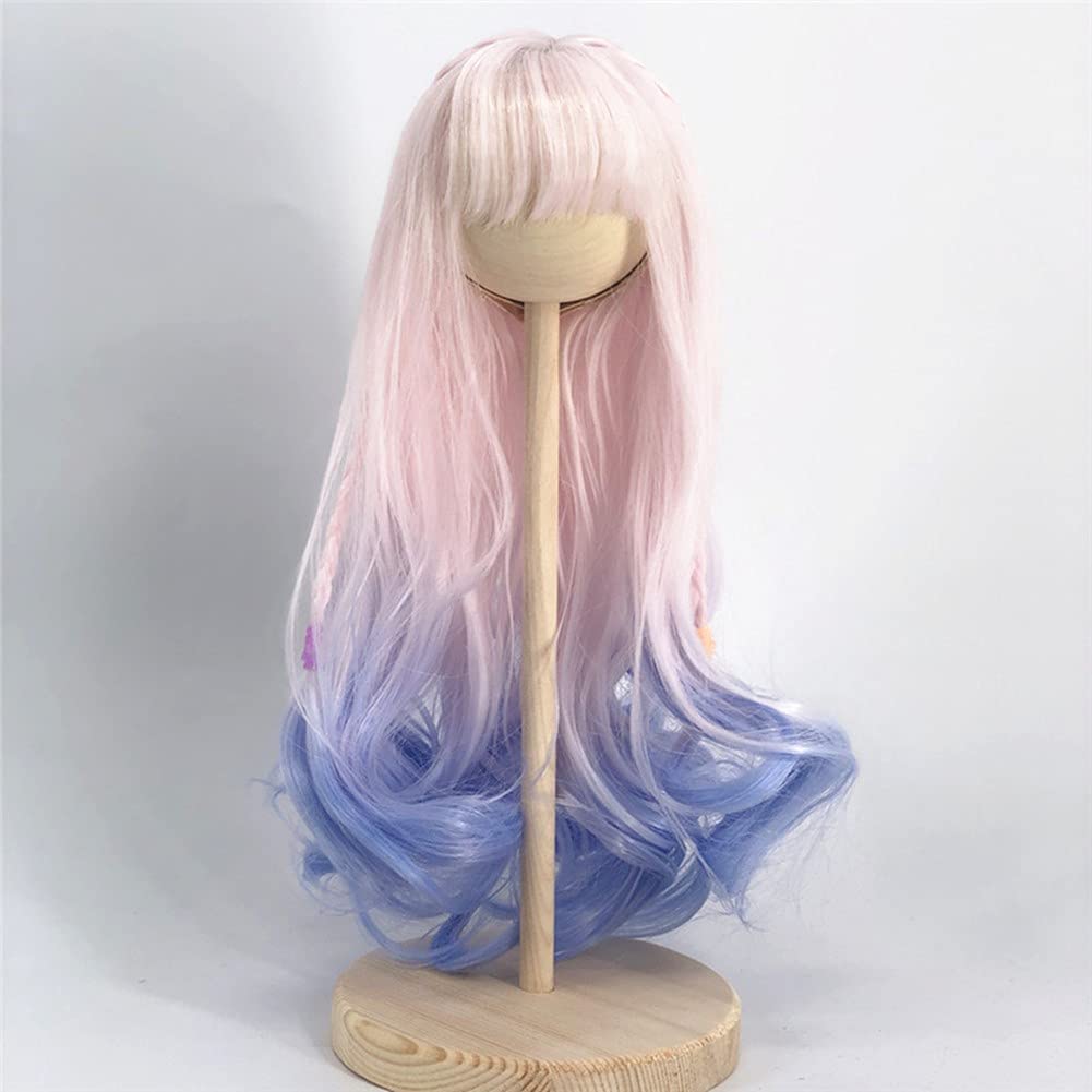 Doll Wig for and and Straight Heat Resistant Inch Head DIY Doll Hair Accessories 1/3 1/6 BJD/SD Dolls, Curly, Long, Hair, (180°C), 8-9 (21-24cm