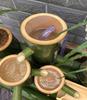 Bamboo-Finished Ceramic Fish Tank Fountain with Oxygenation & Humidification