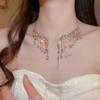 Crystal Rhinestone Jewelry Elegant Neck Chain Choker Luxury Bridal Tassel Necklaces Party