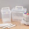 Transparent Marker Pen Organizer Plastic Desk Pen Holder Portable Marker Storage Box  Students