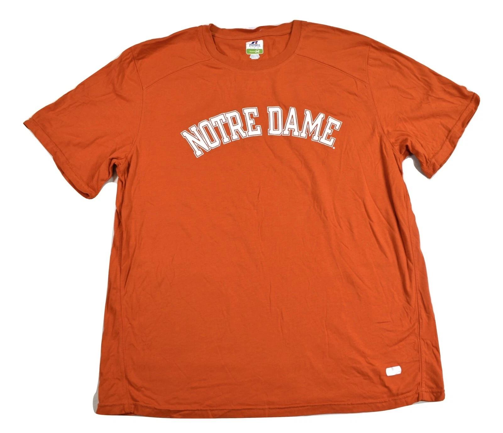 Russell Mens Notre Dame Orange Shirt New L S