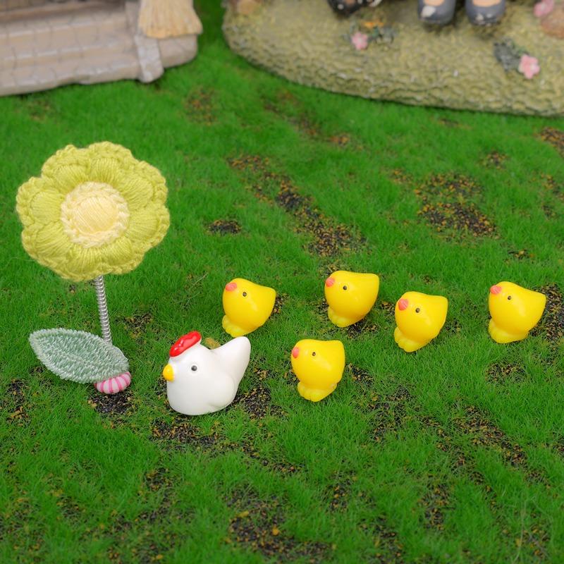 Mini ozdoby do auta Středová konzola na palubní desku pro slepice Sada slepice Roztomilé zahradní ozdoby Interiér auta Dekorativní doplňky pro vlastní potřebu