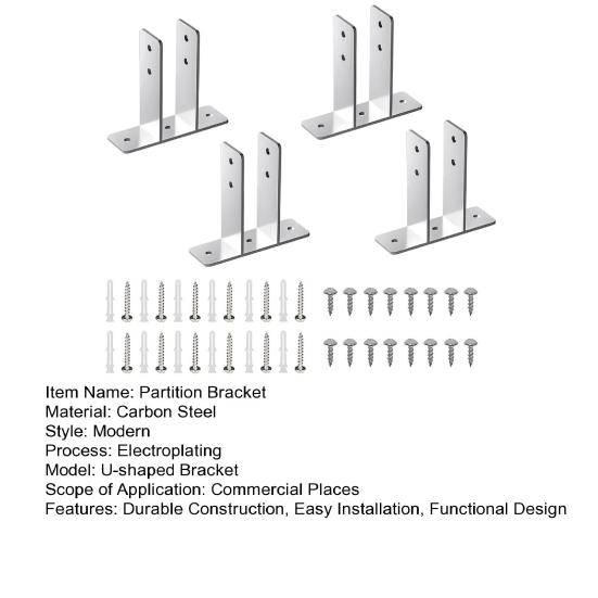 Fästen för urinoarer, badrumsfästen i kolstål med monteringsskruvar, kraftiga urinoarfästen