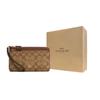 New COACH Double Zip Wallet Leather Card Holder, Clutch Wallet Medium Size Women's Saddles Brown C5576-IME74