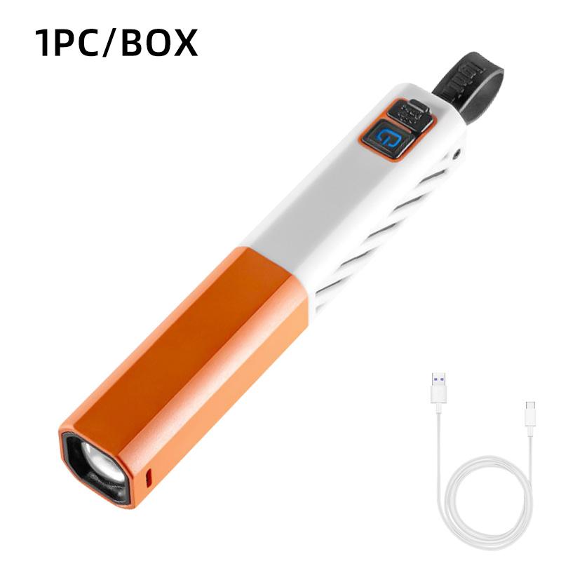 New 1500 mah zooming camping flashlight Emergency portable long range mini plastic rechargeable flashlight