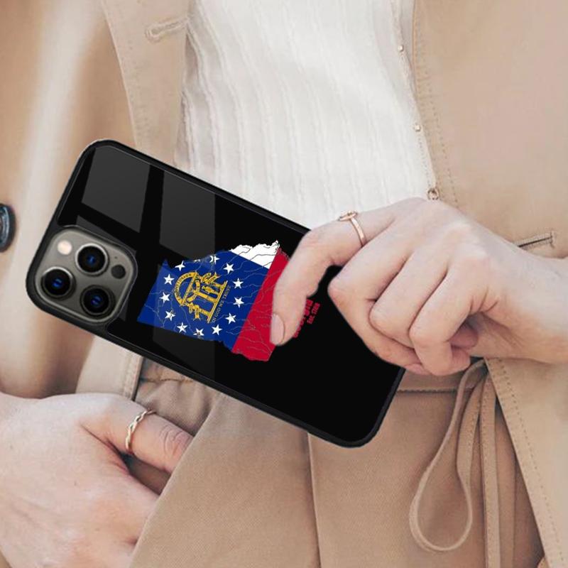 Georgia State Flag Magnetic Phone Case For APPLE iPhone 17 Air 16 14 13 12 Pro Max 15 Plus Wireless Charge With MagSafe Cover