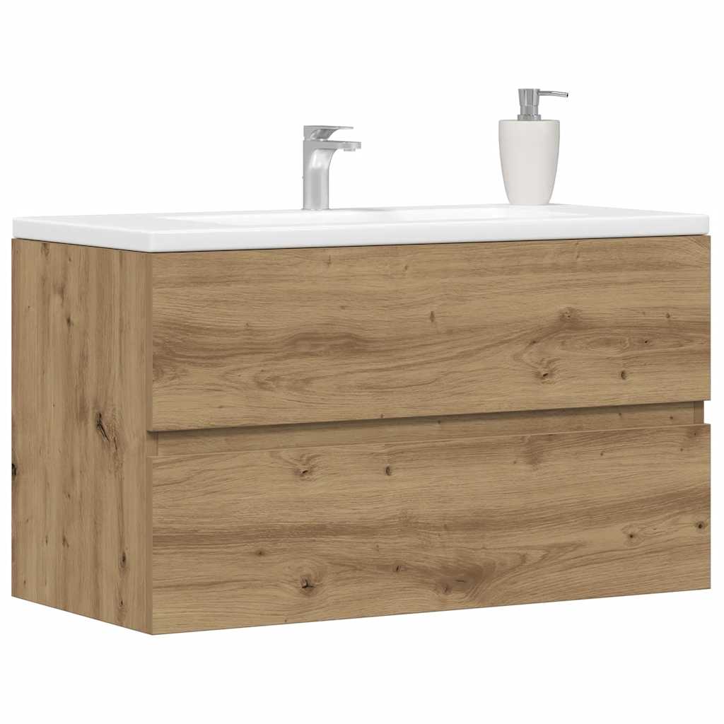 Artisan Oak Washbasin Cabinet 90 X 38.5 X 45 Cm Particleboard