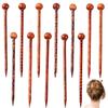 12Pieces Natural Wood Hair Sticks with Ethnic Design Random Color Hairpin for Daily Styling Easy To Use Buns Holder