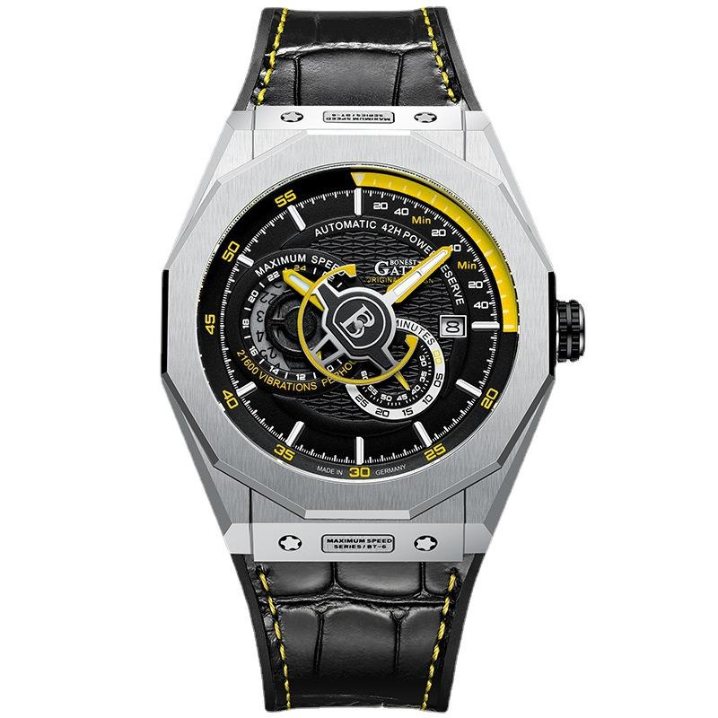 Bonest Gatti Watches Business, im Dunkeln leuchtende mechanische Uhr, wasserdichte Luxusuhr