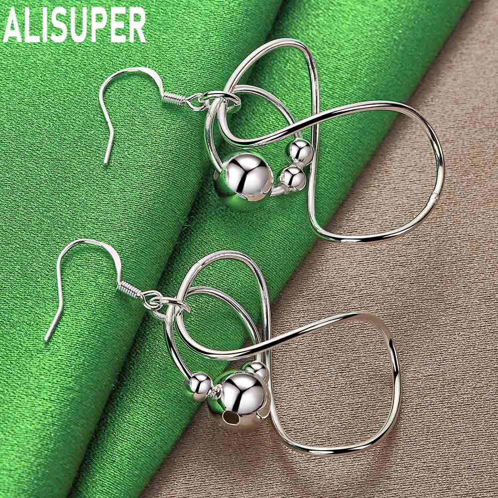 925 Sterling Silver Intricately Designed Wrapped Bead Earrings - Exquisite Evening Jewelry