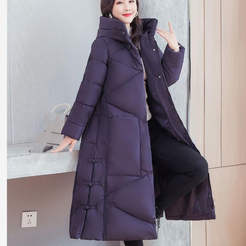 Cotton-padded Women's Literary and Artistic Retro Loose Large Size Ethnic Style Long Thick Coat