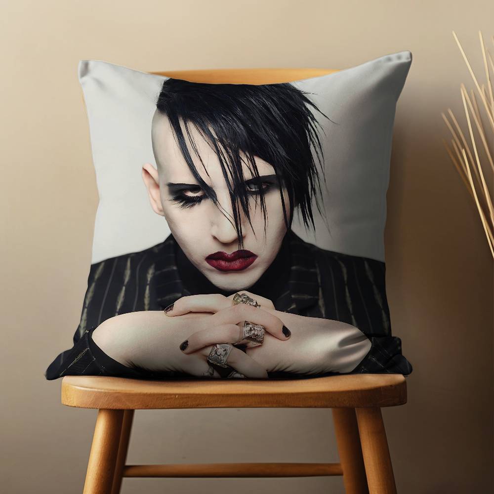 Singer M-Marilyn M-Mansons Throw Pillow Case For 45*45cm,55*55cm,30*30cm For Home Bedroom Decoration And Protector