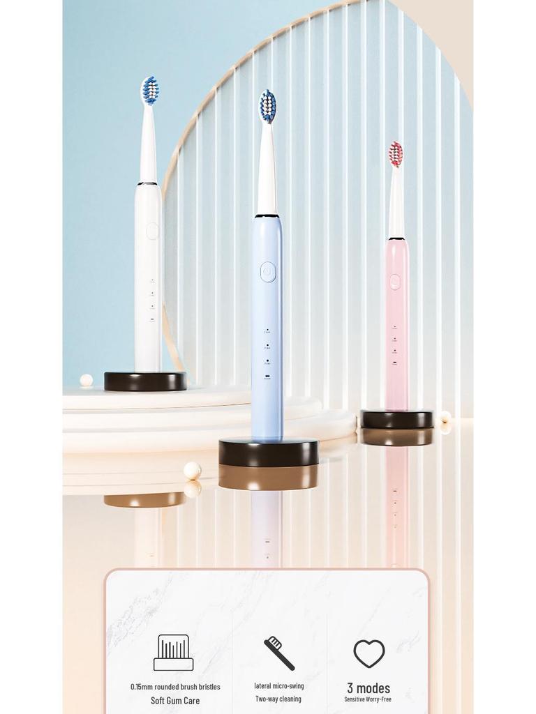 Adult Three-Speed Soft Bristle Sonic Electric Toothbrush with USB Charging