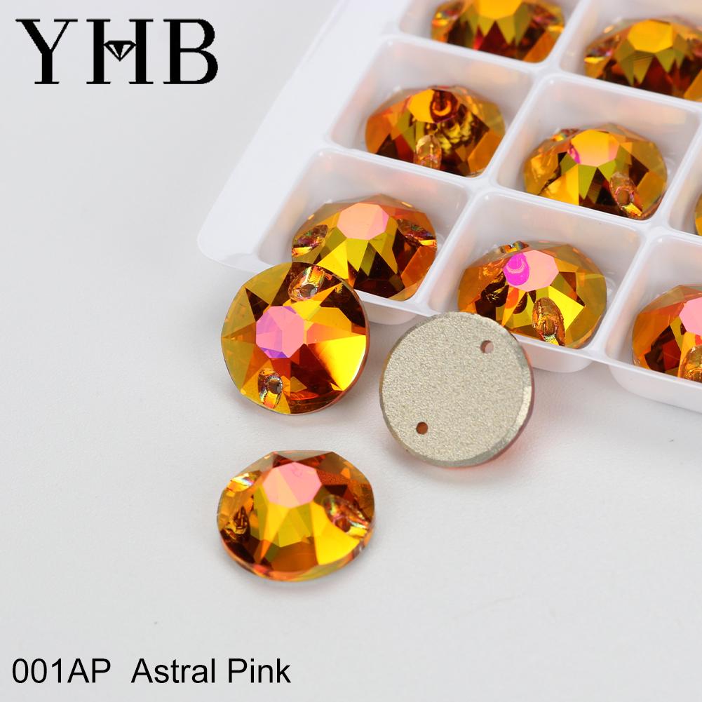 YHB Top Quality XIRIUS Glass Crystal AB Moonlight Sewing Stones Flatback Sew on Rhinestones For Garment Clothes Bags