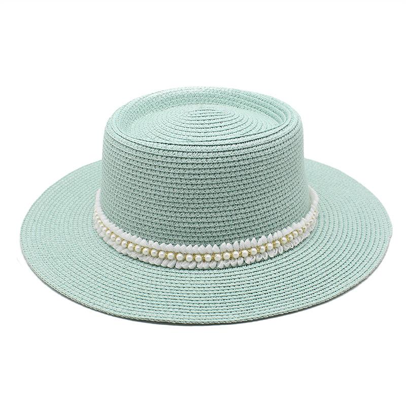 Ladies Pearl Lace Top Hat Outdoor Leisure Beach Hat Simple Personality Sun Hat