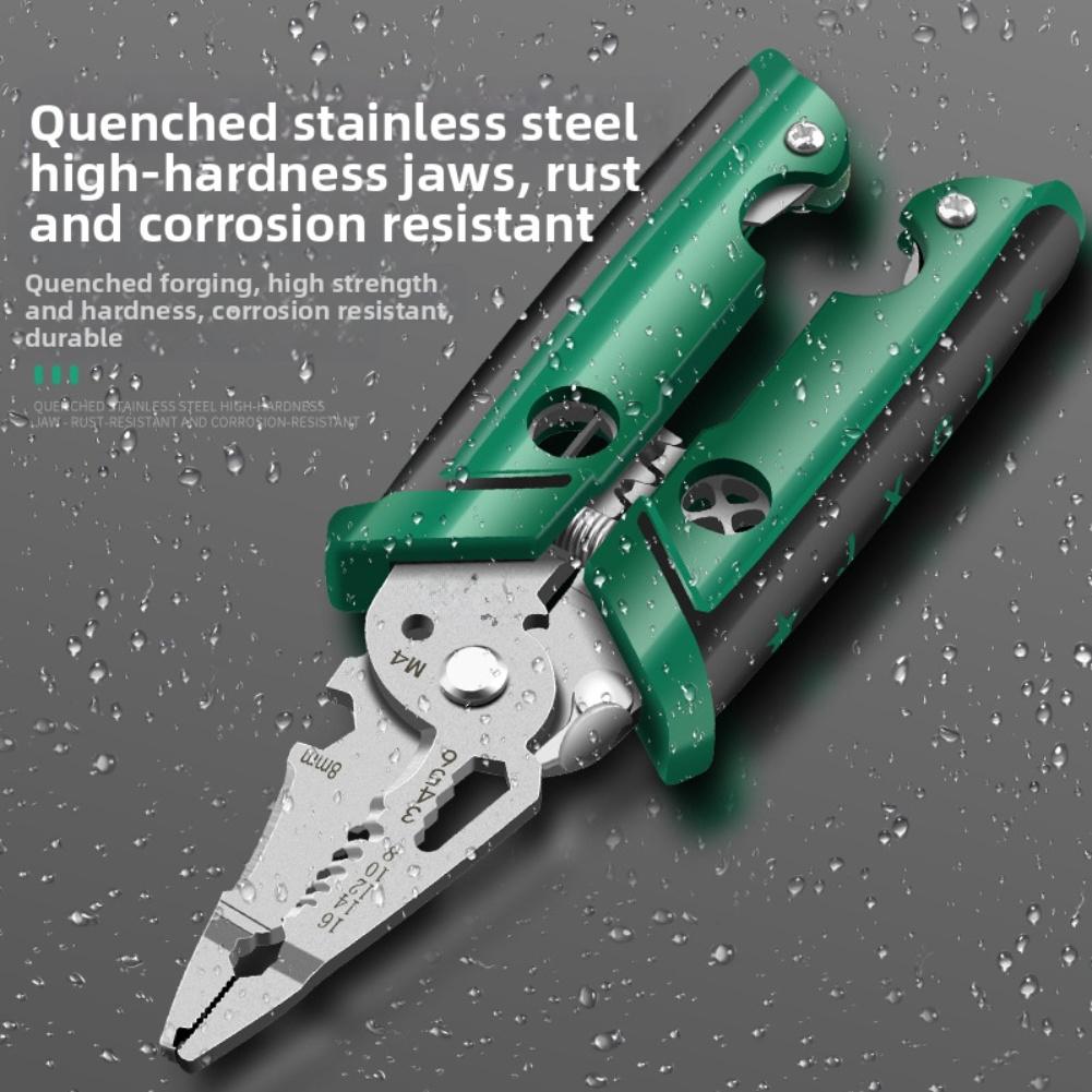 22in1 Stainless Steel Wire Stripping Pliers with Ergonomic Handle Multi Functional Electrical Tool for Crimping and Winding