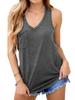 Womens V Neck Sleeveless Pocket Tank Top Loose Flowy Summer Yoga Tee