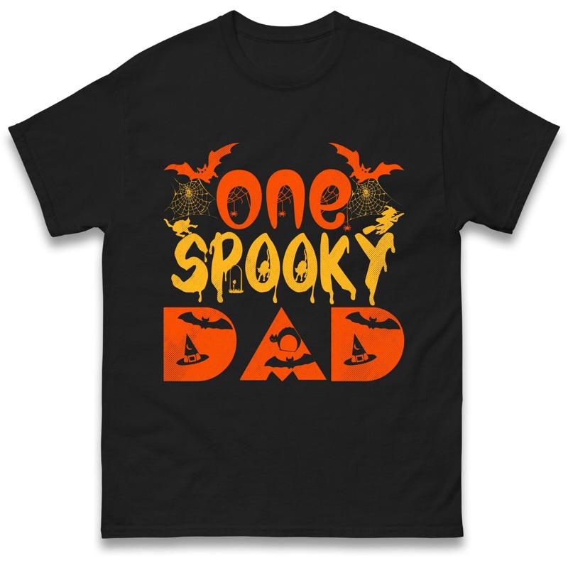 

One Spooky Dad Halloween T Shirt Horror Night Party - Men s Summer Cotton Graphic Tee S разноцветный