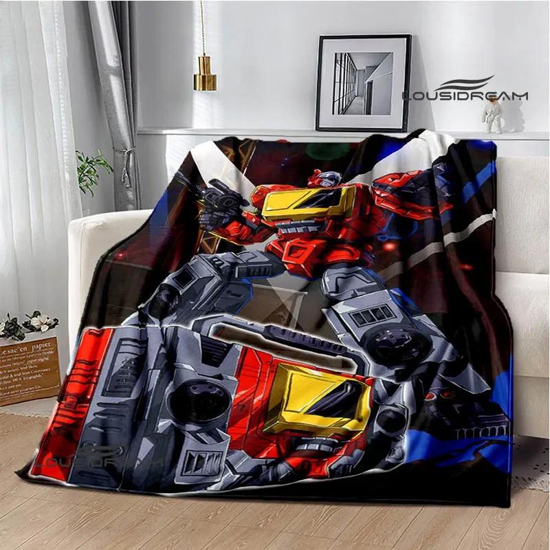 T-Transformers Cartoon Printed blankets picnic blanket Warm blankets Flannel Soft Cozy Blanket Home travel blanket Birthday Gift