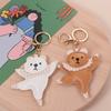 Animal Ballet Bear Keychain Patchwork Car Keyring Cute PU Bear Pendant  Students