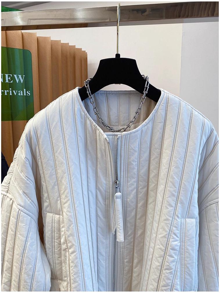 2025 Spring/Autumn Korean Chic Plus Size Quilted Loose Cotton Jacket for Women