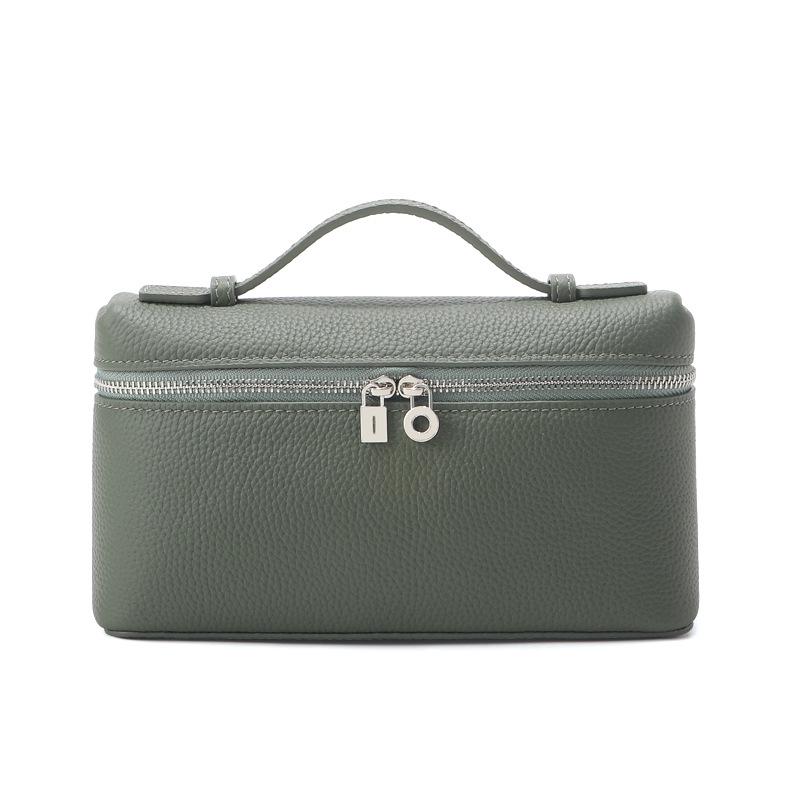 Sac Boîte à Lunch en Cuir de Vachette Pleine Fleur pour Femme, Nouveau Style 2025, Sac Blanc Porté Main/Bandoulière pour Téléphone