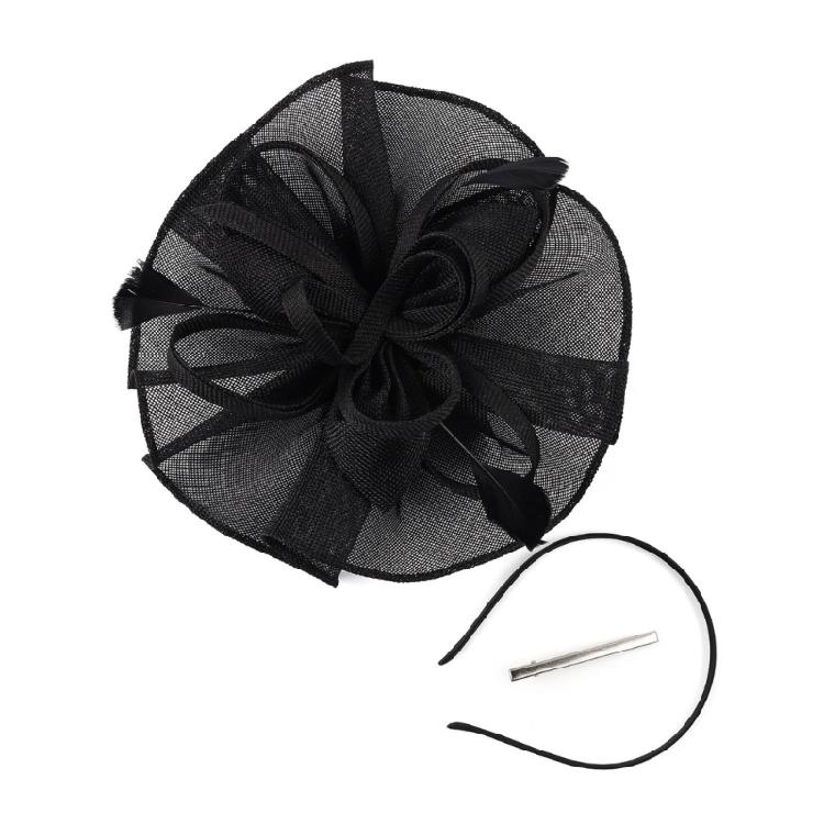 Exaggerated Flower Fascinator Hat Mesh Flower Bowler Hat Evening Dress HeadpieceFemale Flower Fascinator Hat