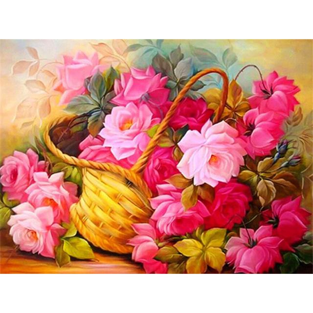 5D Diamond Painting Flower Vase Full Round Square Home Decoration Gift DIY Art Mosaic Pattern Rhinestone Embroidery Cross Stitch Kit