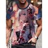 Men's T-Shirt Anime Samurai Girl 3D Print T Shirt Fashion Men Women Loose Casual Top Japanese Korean Style Street Trend Tee