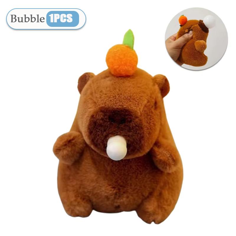 

1-10PCS Plush Persimmon Wagging Tail Capybara Key Pendant Cute Plush Keychain Plush Bee Doll Toy Schoolbag Pendant Gifts