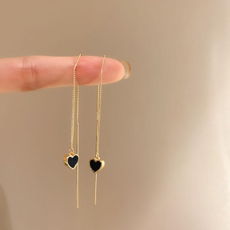 

Длинные серьги с кисточками Black Heart золотой