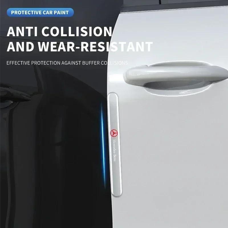 4pcs Car Door Handle Protection Exterior Door Bowl Stickers Styling Accessories For Mercedes Benz Amg W203 W204 W205 W206 FE8