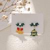 High-End Asymmetrical Rhinestone Christmas Cartoon Earrings for Women