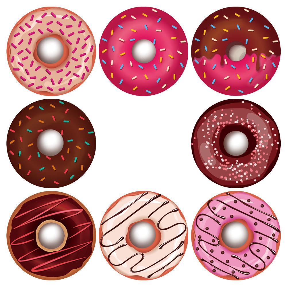 500PCS Donut Stickers 8 Designs Delicious Dessert Looking Handmade Donuts Labels Stickers for Cake Bread Baking