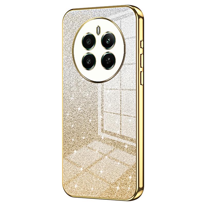 Für Realme 12 4G/12+ 5G Farbverlauf Glitzer Handyhüllen Galvanisierte Sturzsichere TPU-Schale