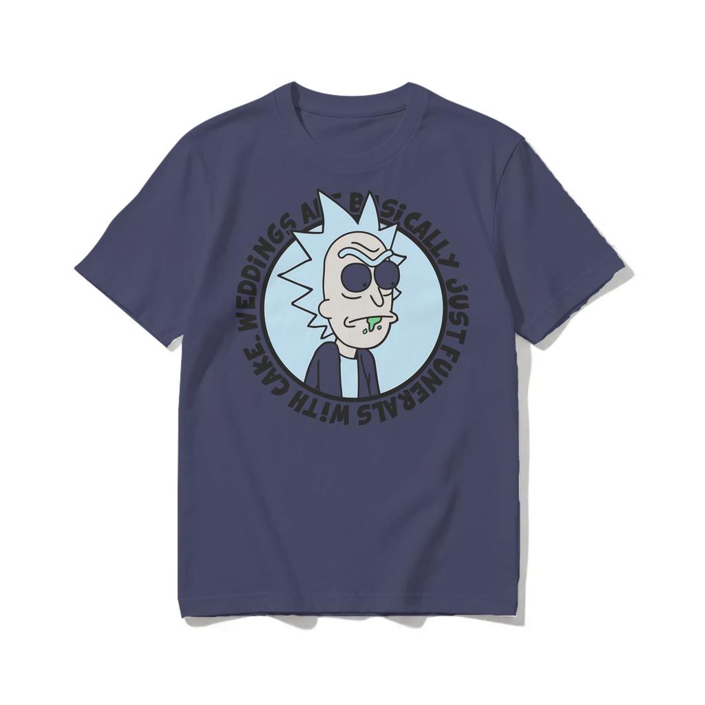 R-Rick and M-Morty Women T Shirts Cotton T-Shirts O Neck WEDDINGS ARE BASICALLY JUST FUNERALS WITH CAKE Tee Shirt Short Sleeve Tops