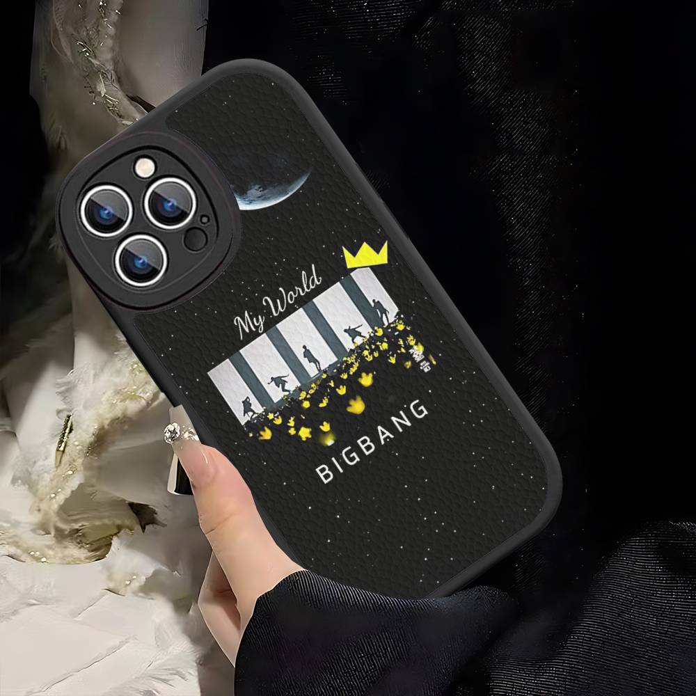 B-BIGBANGs Kpops Phone Case For IPhone 16 15 14 11 12 13 Pro Max Plus Back Leather Shell iPhone 14 plus