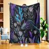 1pc of "Aquatic Creatures In the Night" Flannel Blanket, High-definition Digital Print, All-season Use, Sofa Throw, Skin-friendly and Soft 100% Polyes