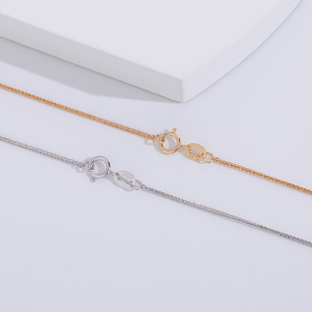 CH012 18inches Manufacturer 925 Sterling Silver 18k Gold Plated Chain Guba Chain Necklace Silver Jewelry for Women