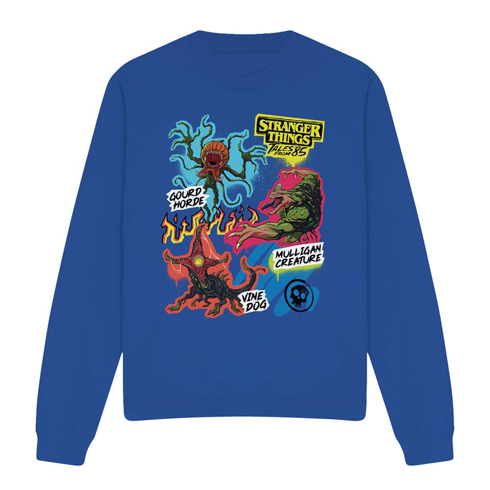 Stranger Things: Tales from ´85 Unisex Adult Monsters Scrapbook Sweatshirt