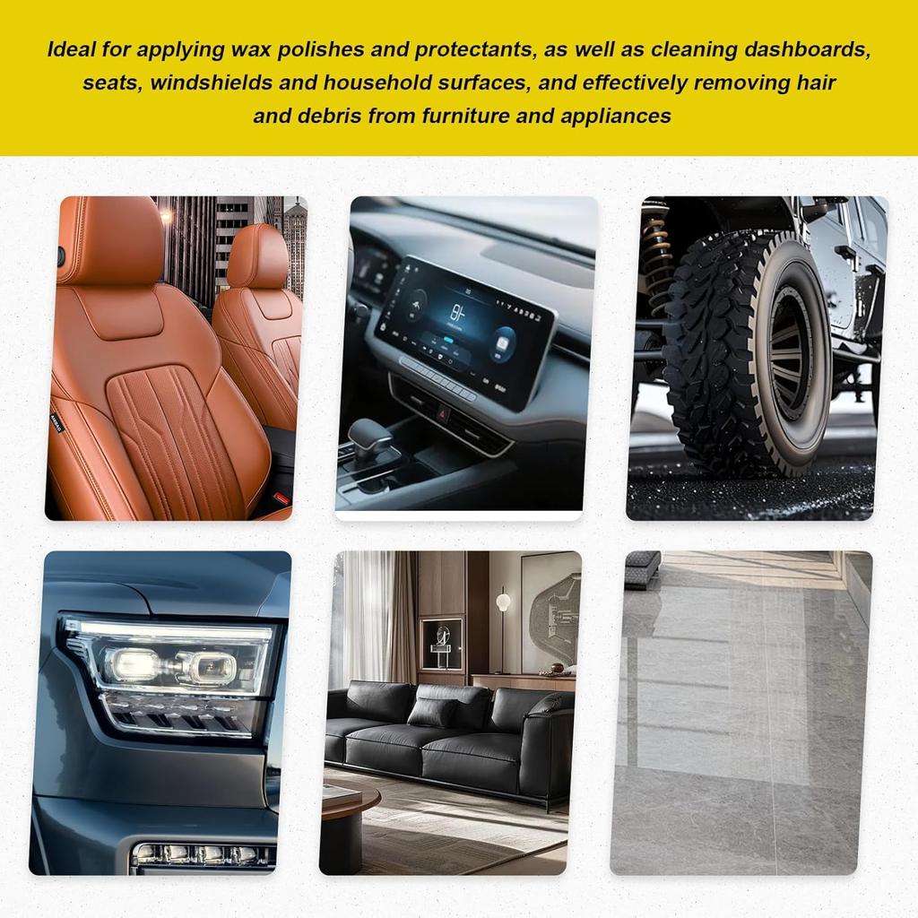 8PCS Microfiber Wax Applicator Pads, 5 Inch Round Car Wash Sponge Cleaning Tools with Finger Pocket, Scratch-Free Ultra-Soft Foam Bulk for Fine