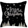 Winter Christmas Day Decorative Pillowcase Black Christmas Decoration Snowflake Tree Double sided Printed Decorative Sofa Cover