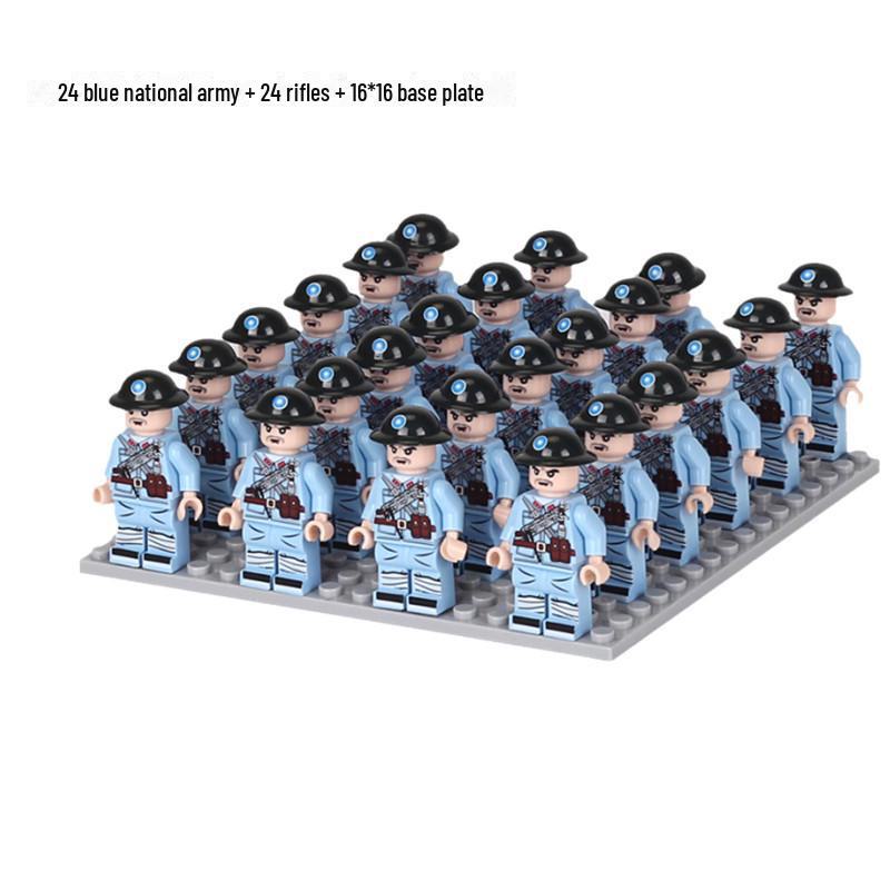 Eighth Route Army Minifigure Set: 24 Educational Assembly Building Blocks