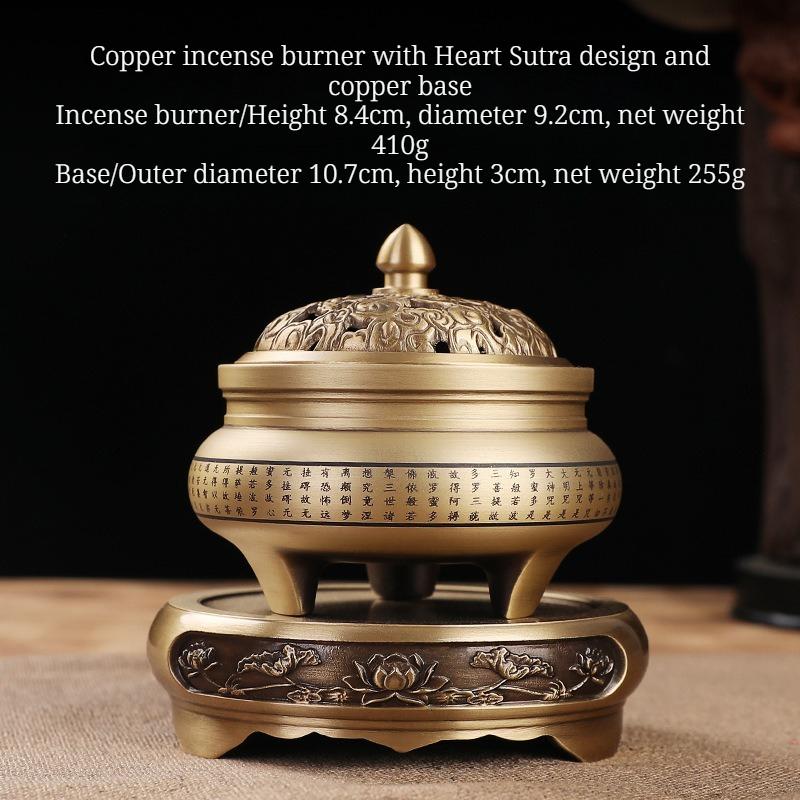 Copper-style Antique-style Household All-brass Incense Burner Ornament Coil Incense Three-legged Pure Brass Aroma Diffuser Base
