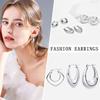 Tube Thick Hoop Earring Silver Color, Geometric Earring Lightweight Stainless Steel Fashion Women Chrismas Gift