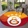 1Pc Galatasaray Football Club Crest Print Round Rug Nonslip Floor Mat For Living Room Bedroom Bathroom Holiday Home Decoration