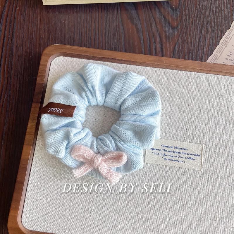 Soft Knitted Collection Autumn Winter Sweet Scrunchie Polka Dot Floral